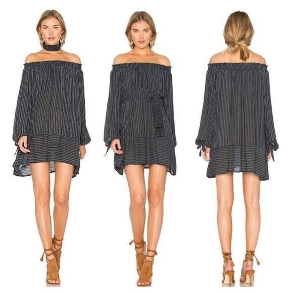 Faithfull The Brand X Revolve Mali Capsule Multi-way Striped Tie Sleeve Dress 6 - Picture 9 of 9